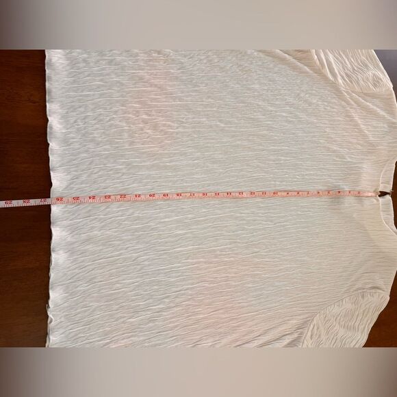 Anthony Richards White Crinkle Textured 3/4 Sleeve Boho Tunic Top Fits XL–XXL - Picture 7 of 7